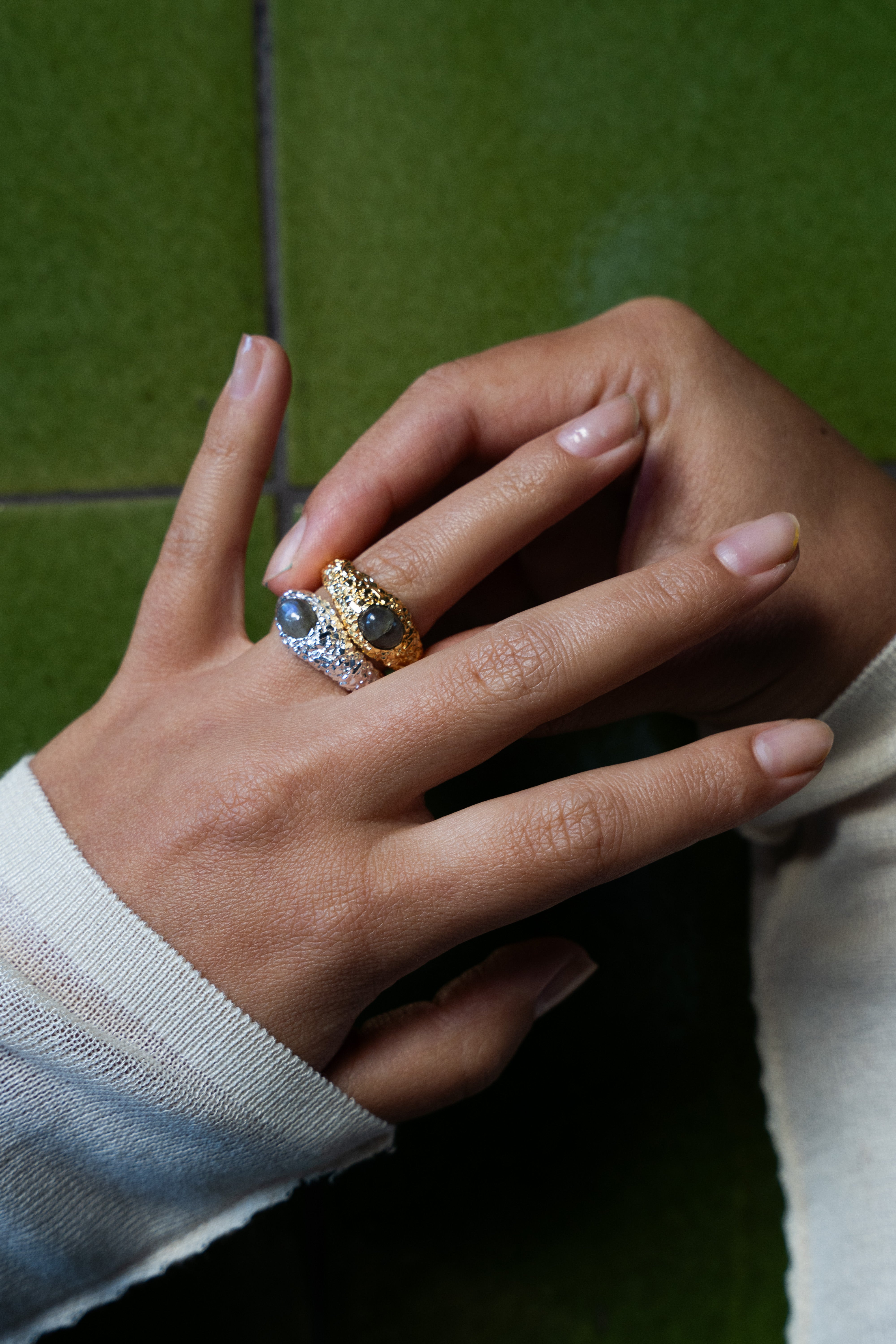 Textured Stone Ring