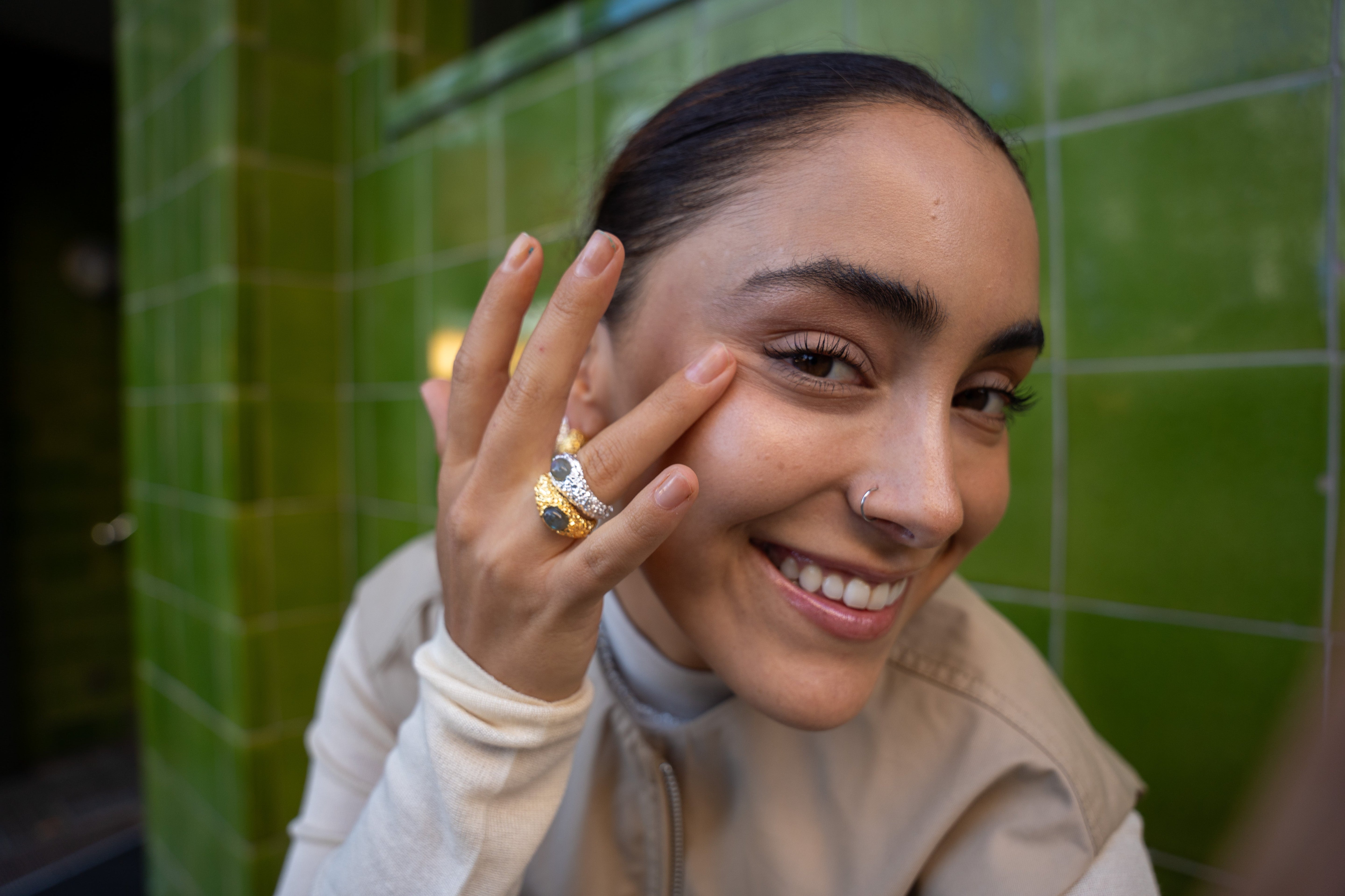 Textured Stone Ring